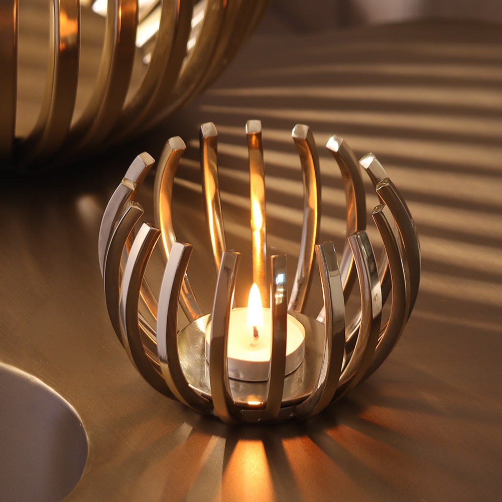 Ansa Tealight Holder - Pale Gold