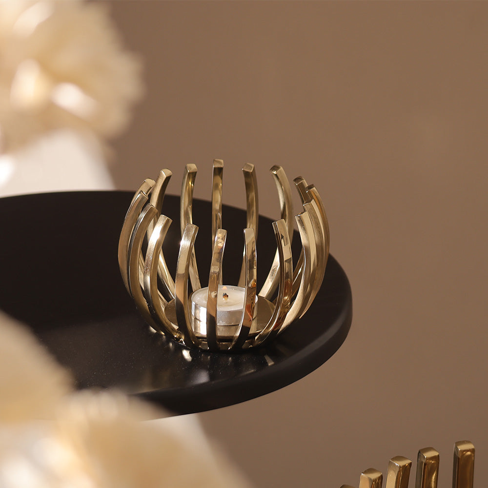 Ansa Tealight Holder - Pale Gold