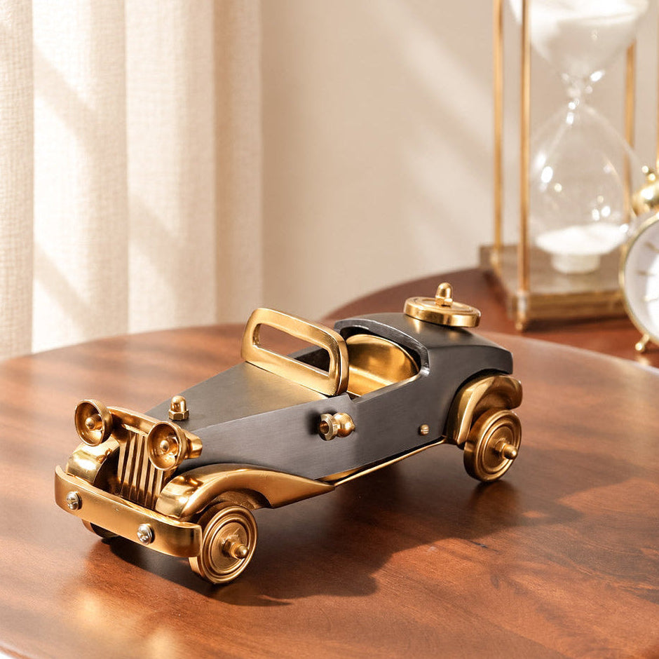 Antique Sports Car Sculpture Medium - Gunmetal Gold