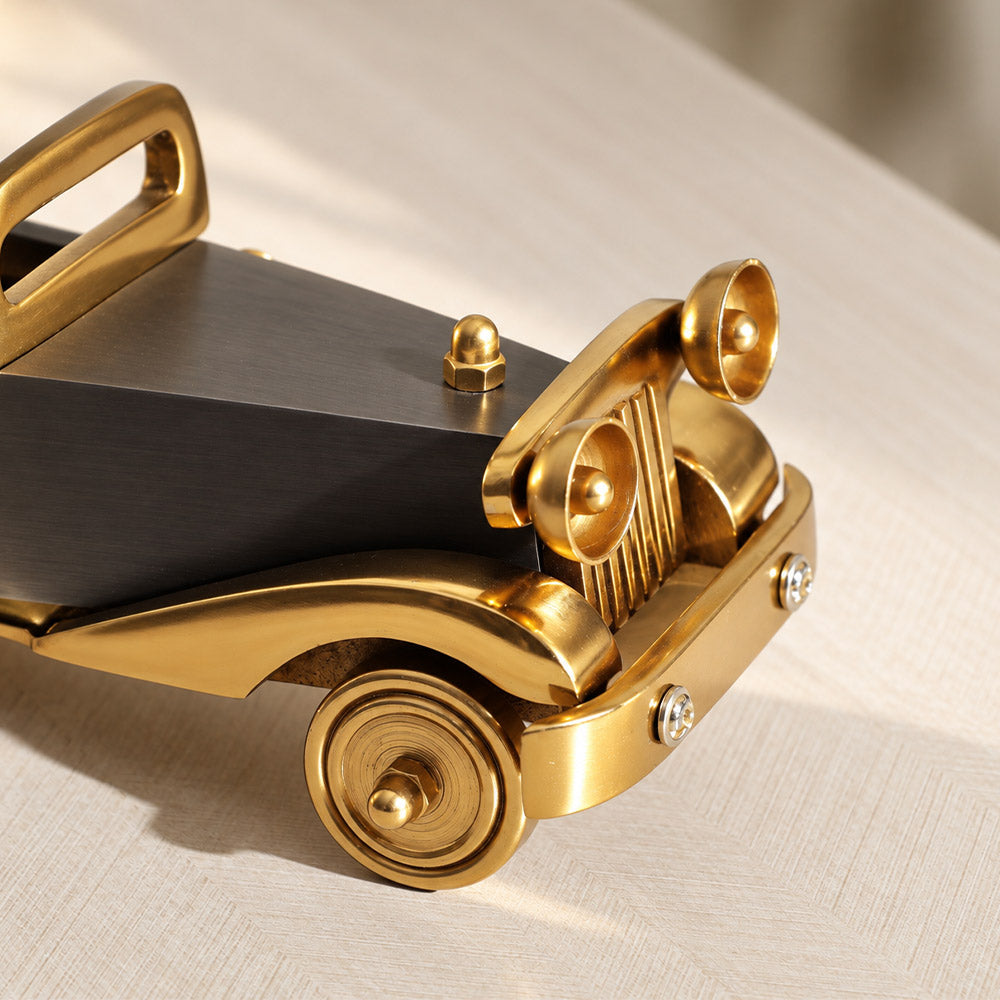 Antique Sports Car Sculpture Medium - Gunmetal Gold