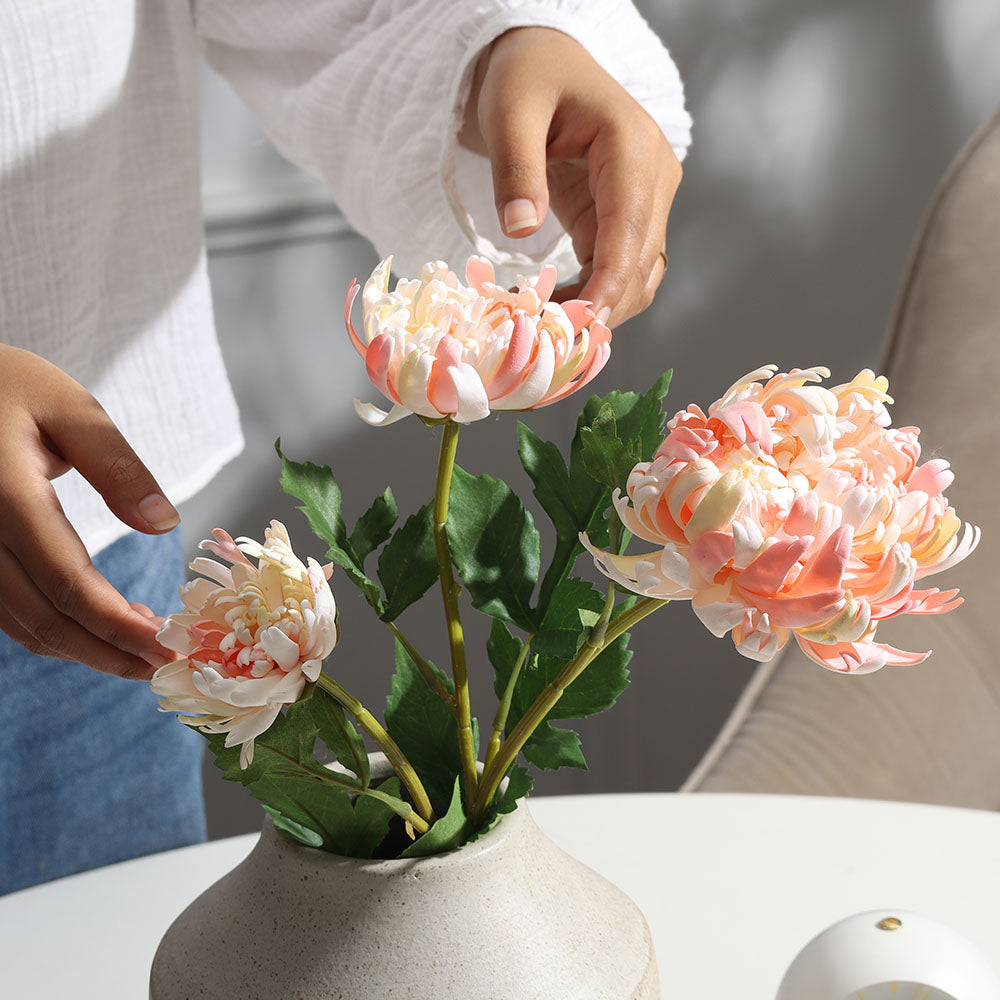 Chrysanthemums Faux Bunch - Light Pink