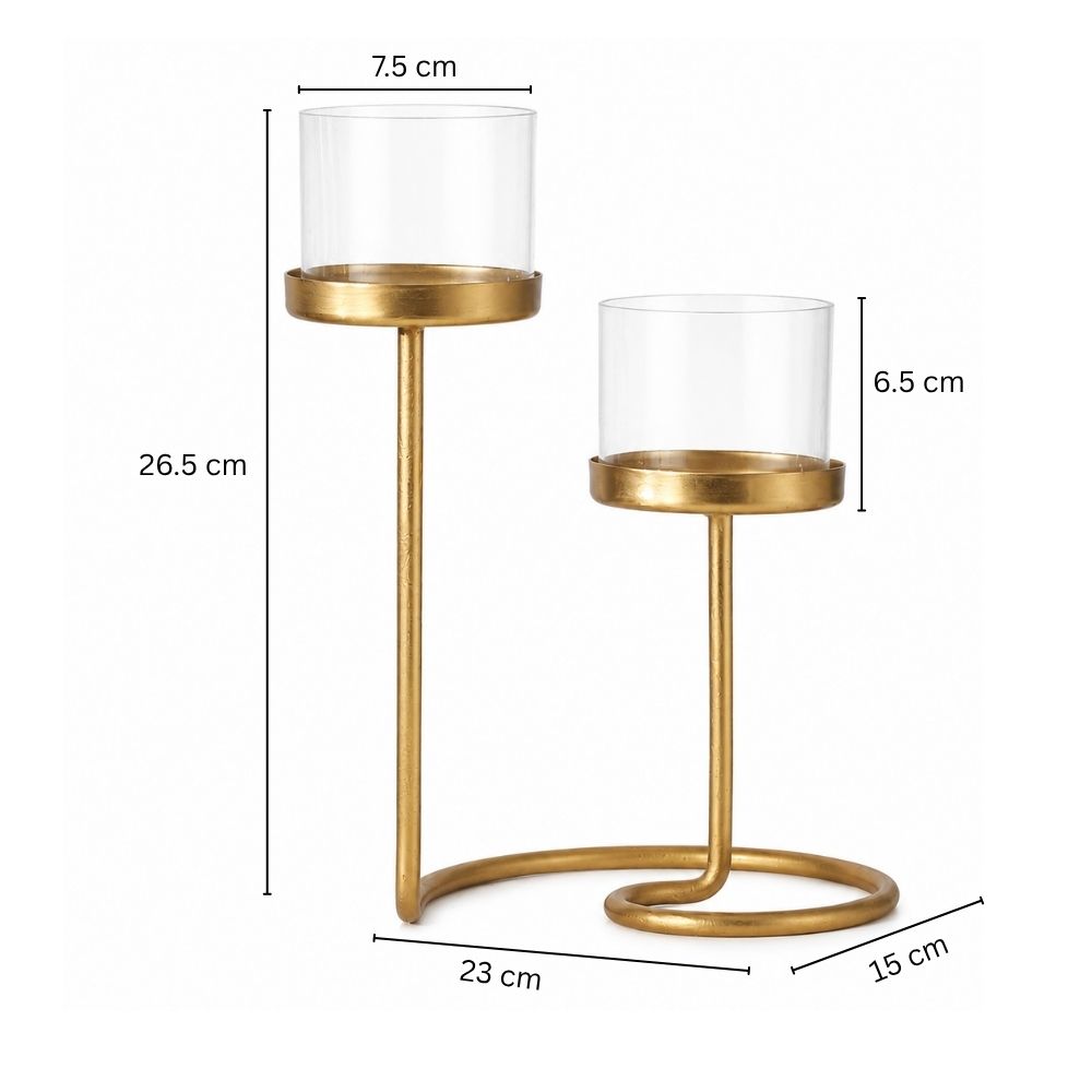 Anya Loop Tealight Holders - Gold