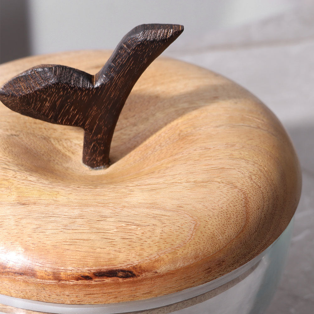 Apfel Storage Jar With Lid - Clear Wood