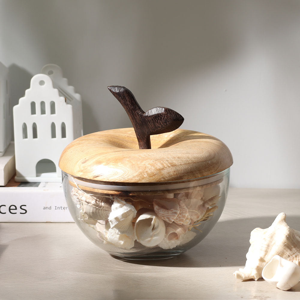 Apfel Storage Jar With Lid - Clear Wood