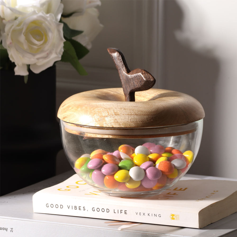 Apfel Storage Jar With Lid - Clear Wood