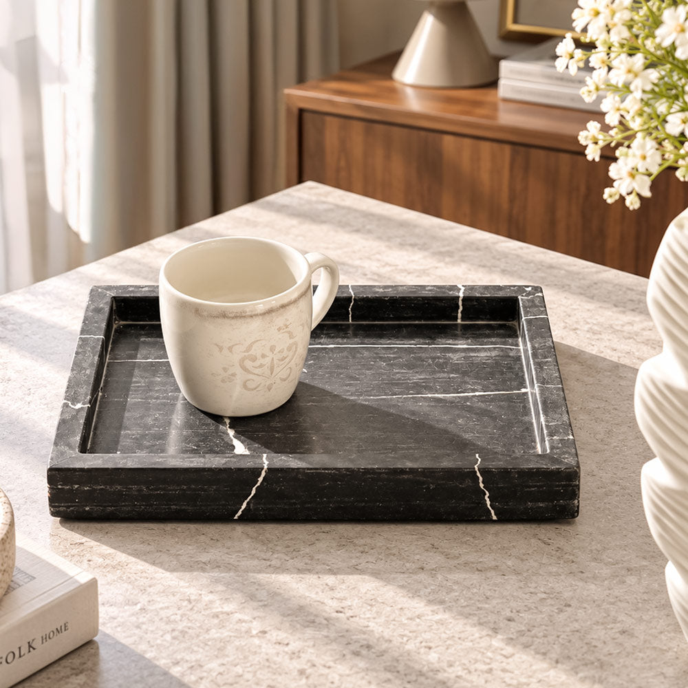 Apollo Marble Valet Tray - Cloudy Black