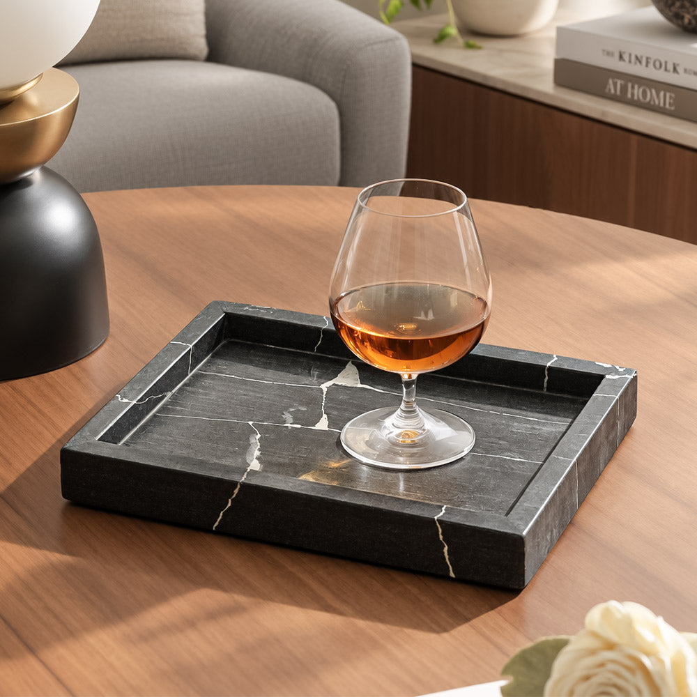 Apollo Marble Valet Tray - Cloudy Black