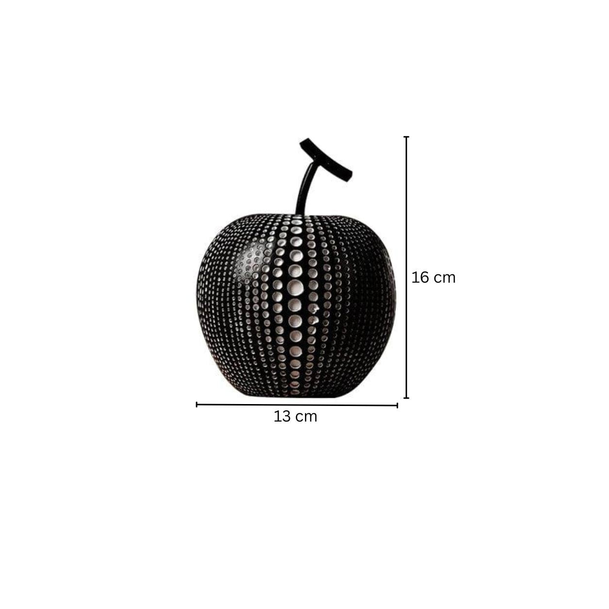 Apple Resin Sculpture - Polka Black