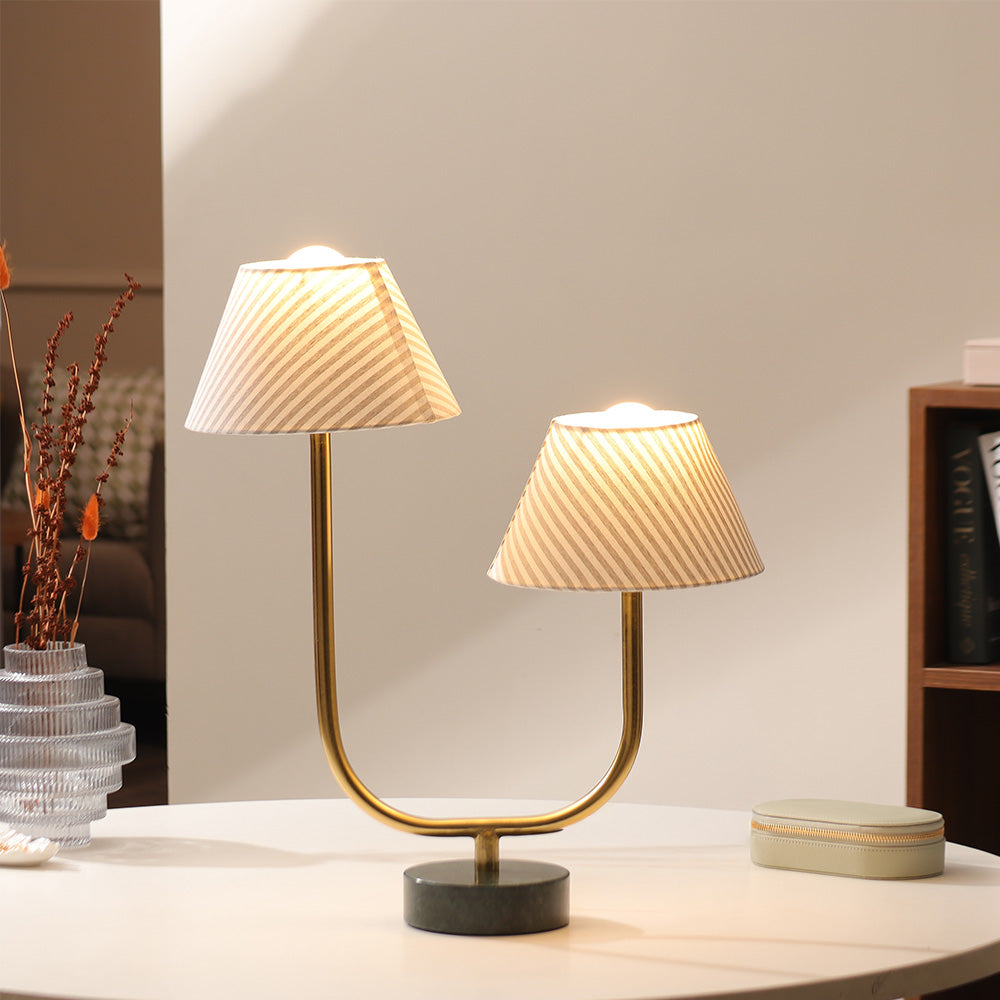 Arla Marble Duo Table Lamp Large - Monochrome