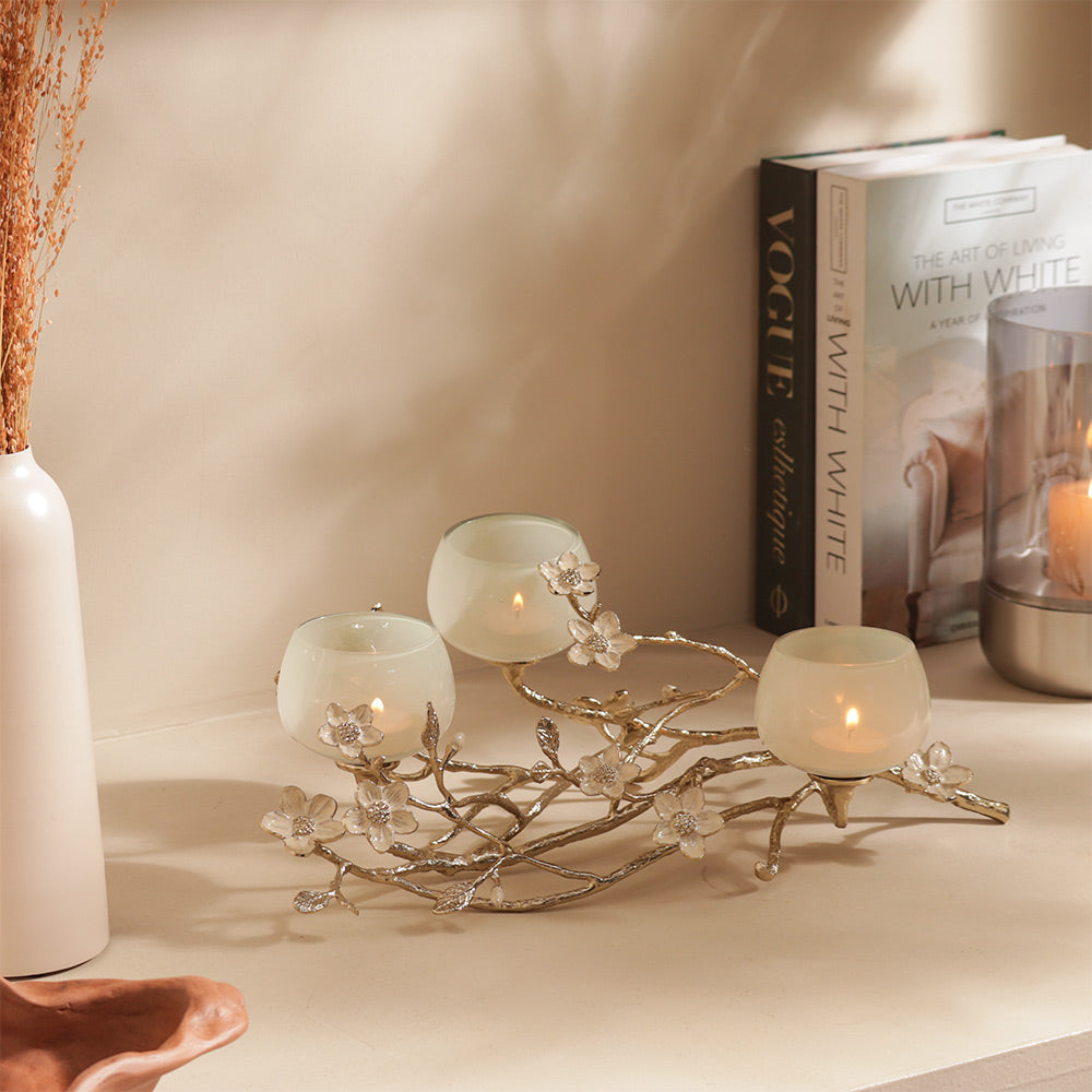 Arbor 3-Tier Tealight Holder - Light Cherry