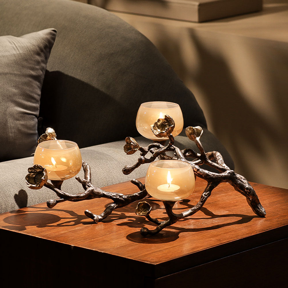 Arbor 3-Tier Tealight Holder - Dark Camellia