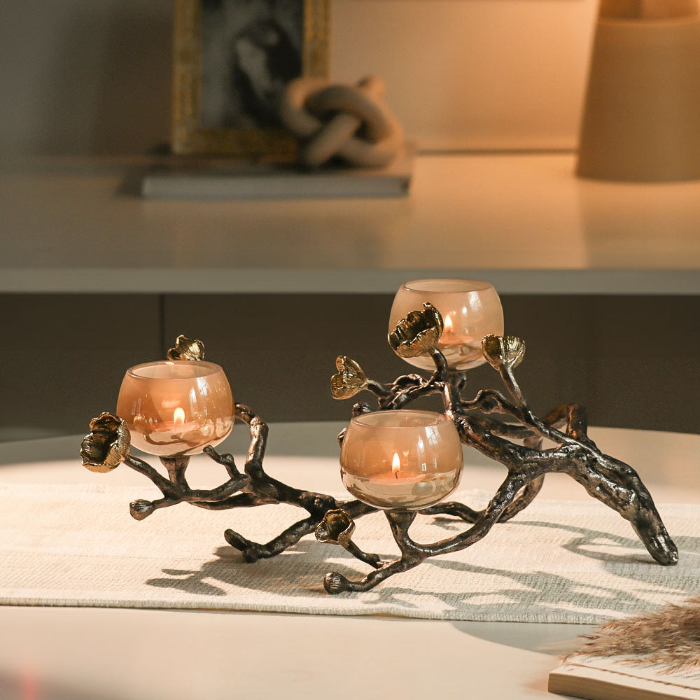 Arbor 3-Tier Tealight Holder - Dark Camellia