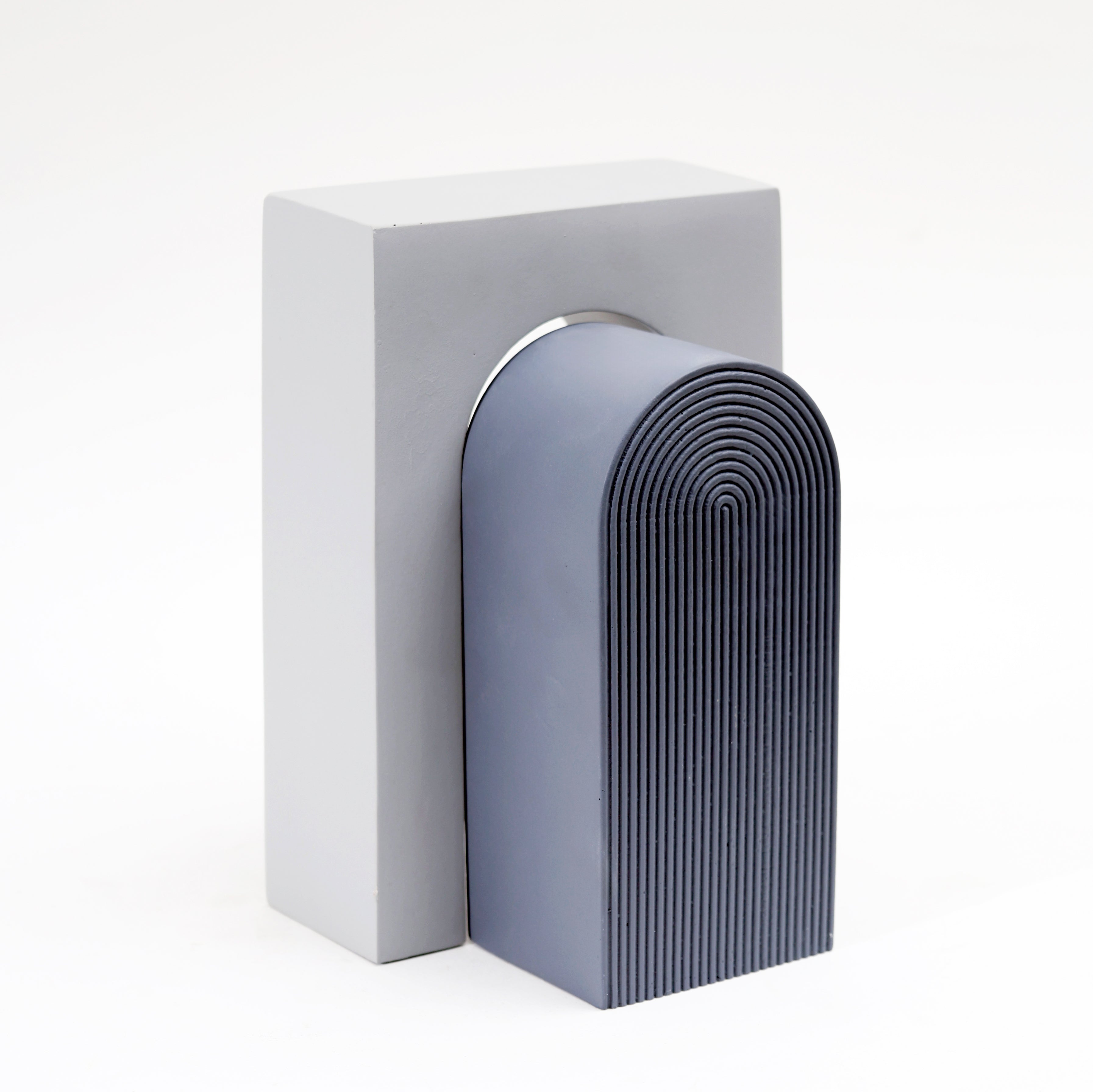 Arched Concrete Bookends, Set of 2 - Grey
