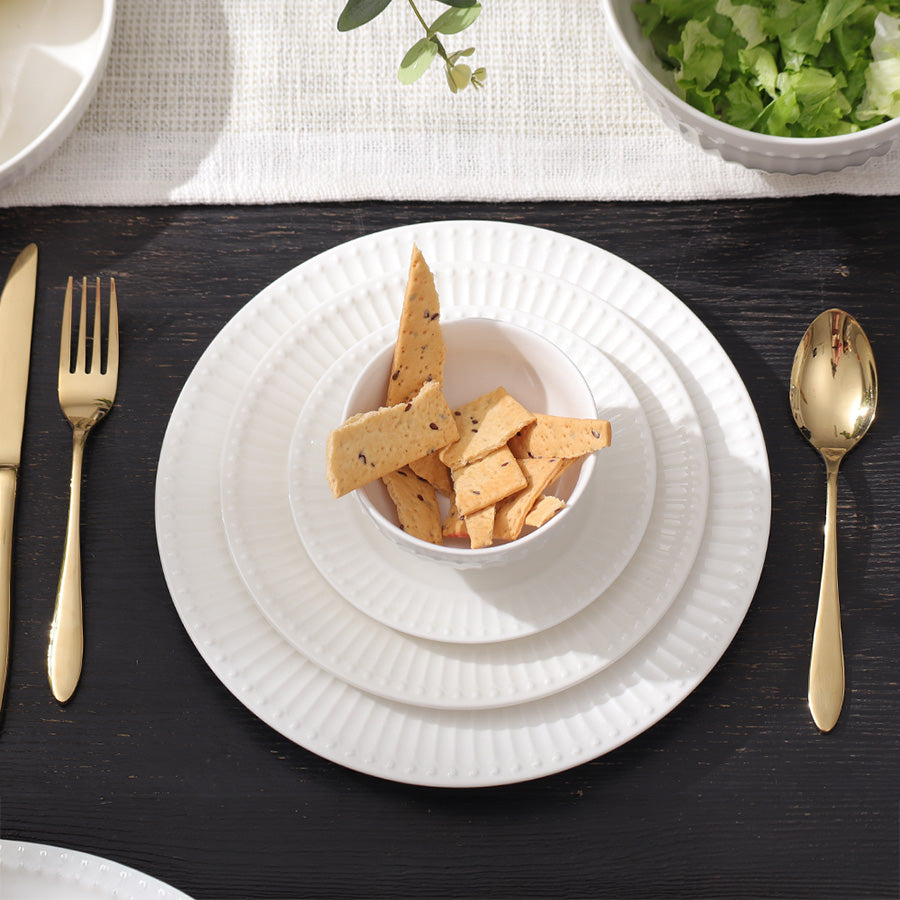Aria Ceramic Dinner Plate - White