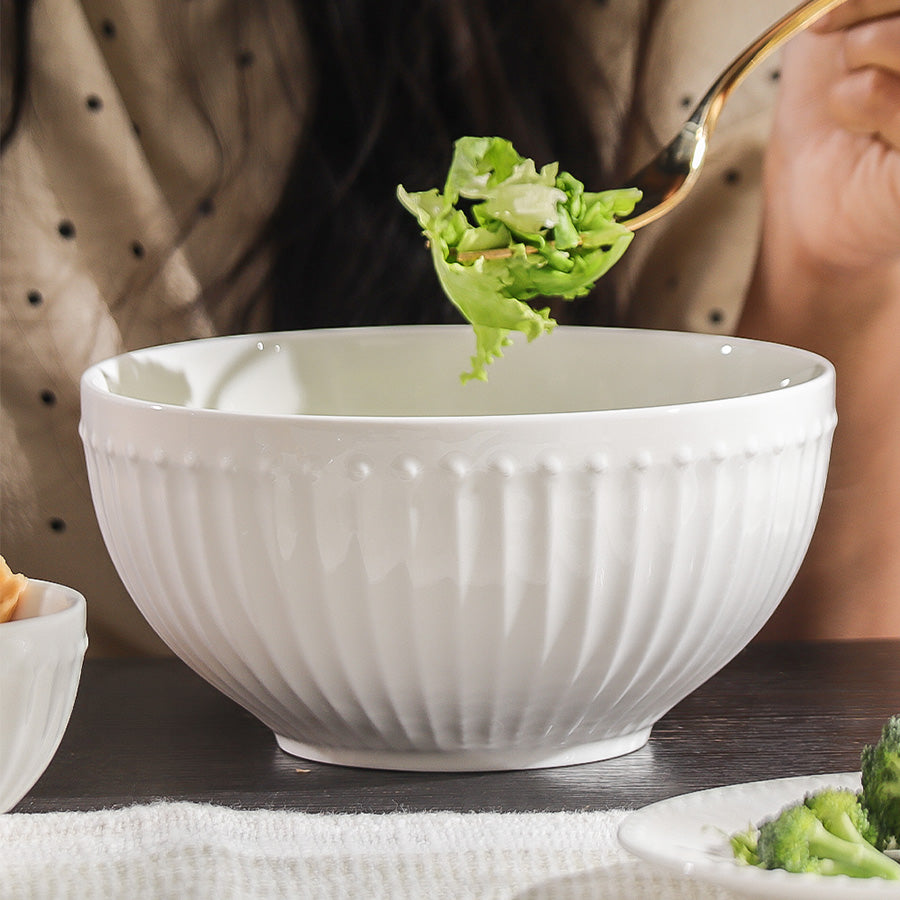 Aria Ceramic Medium Bowl - White