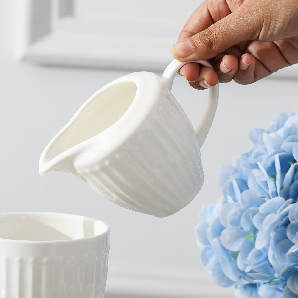 Aria Ceramic Milk Jug - White