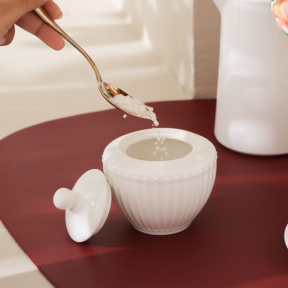 Aria Ceramic Sugar Bowl - White