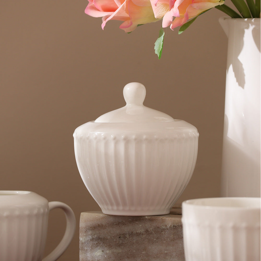 Aria Ceramic Sugar Bowl - White