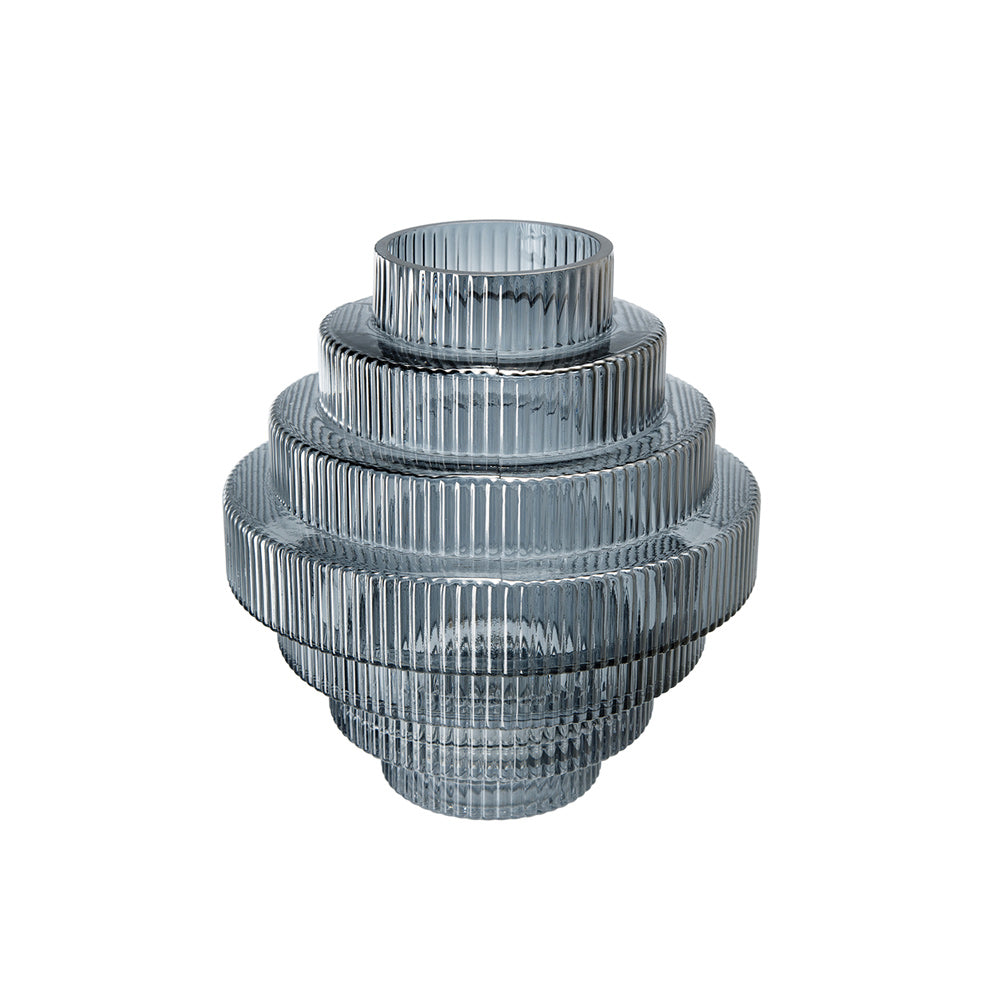 Aria Glass Vase Medium - Smokey Grey
