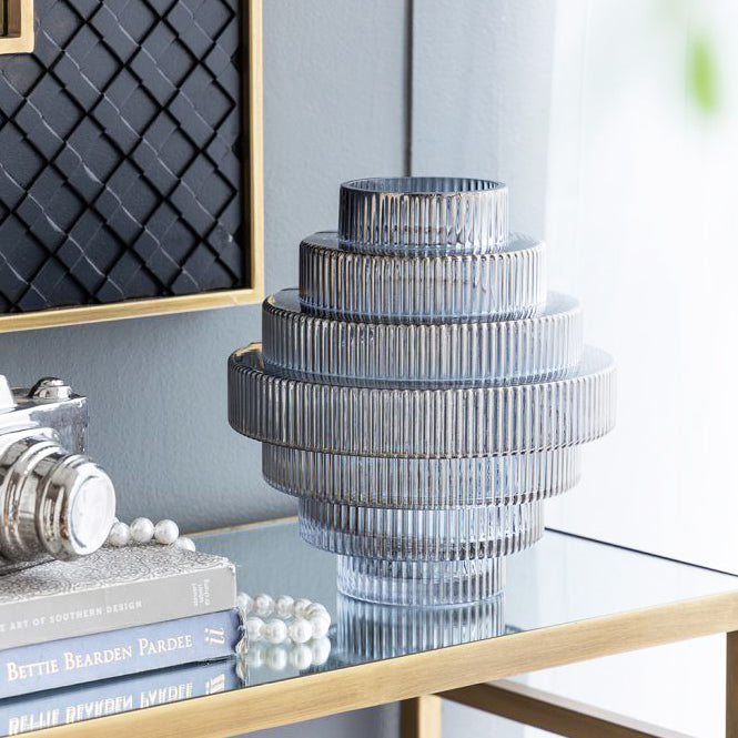 Aria Glass Vase Medium - Smokey Grey