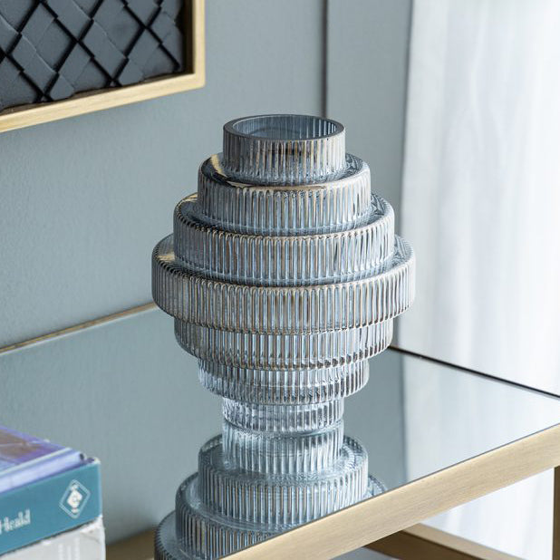 Aria Short Glass Vases, Set of 2 - Smokey Grey