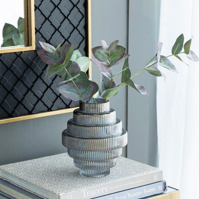 Aria Short Glass Vases, Set of 2 - Smokey Grey