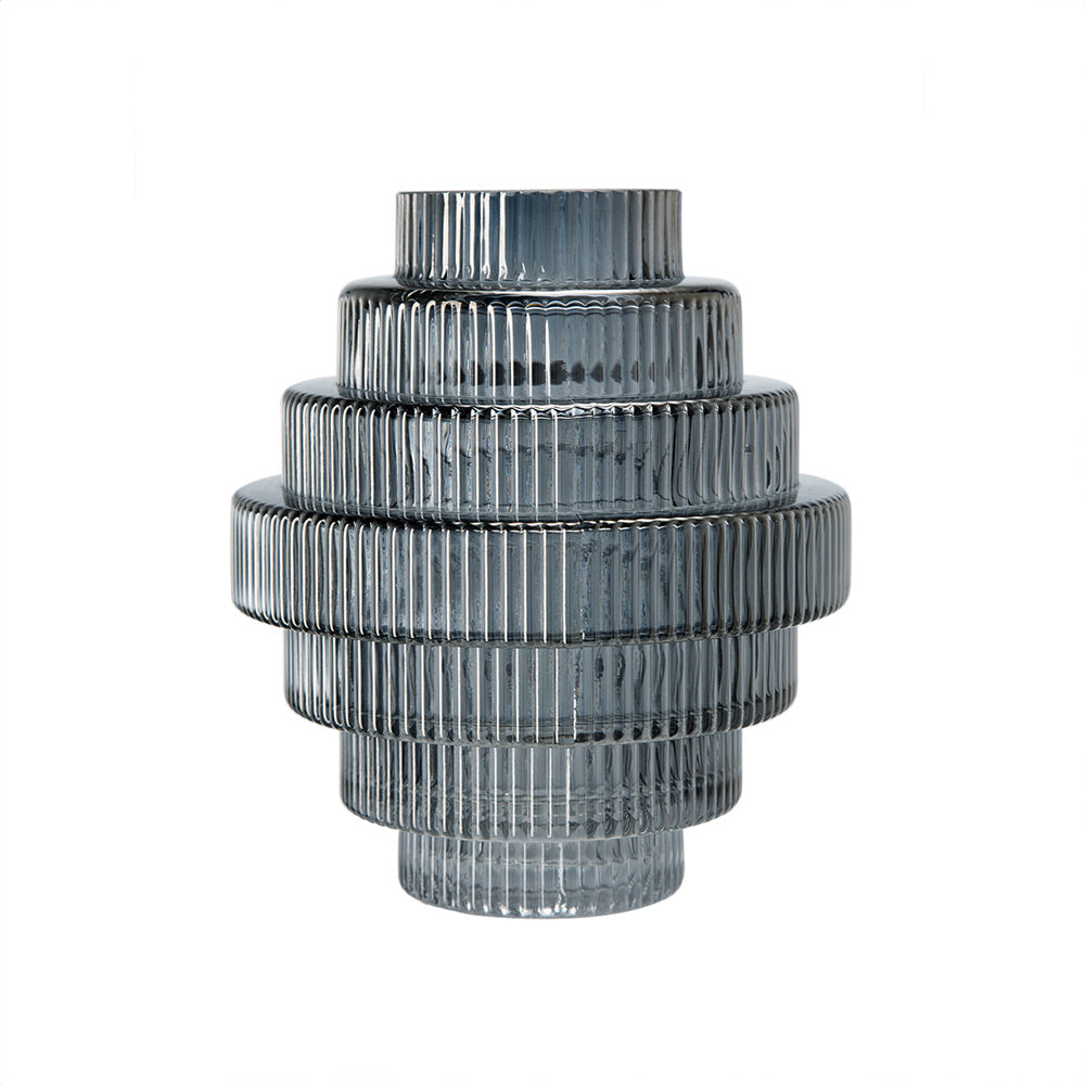 Aria Short Glass Vases, Set of 2 - Smokey Grey