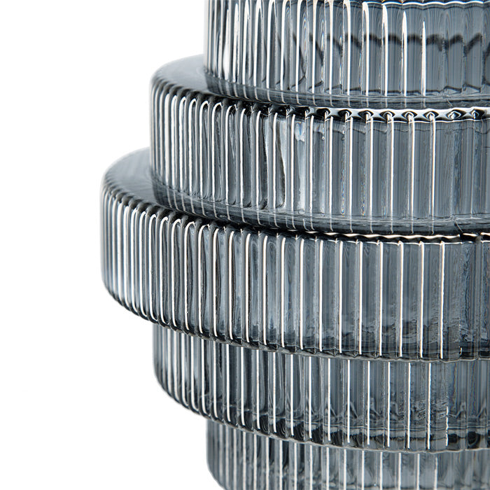 Aria Short Glass Vases, Set of 2 - Smokey Grey