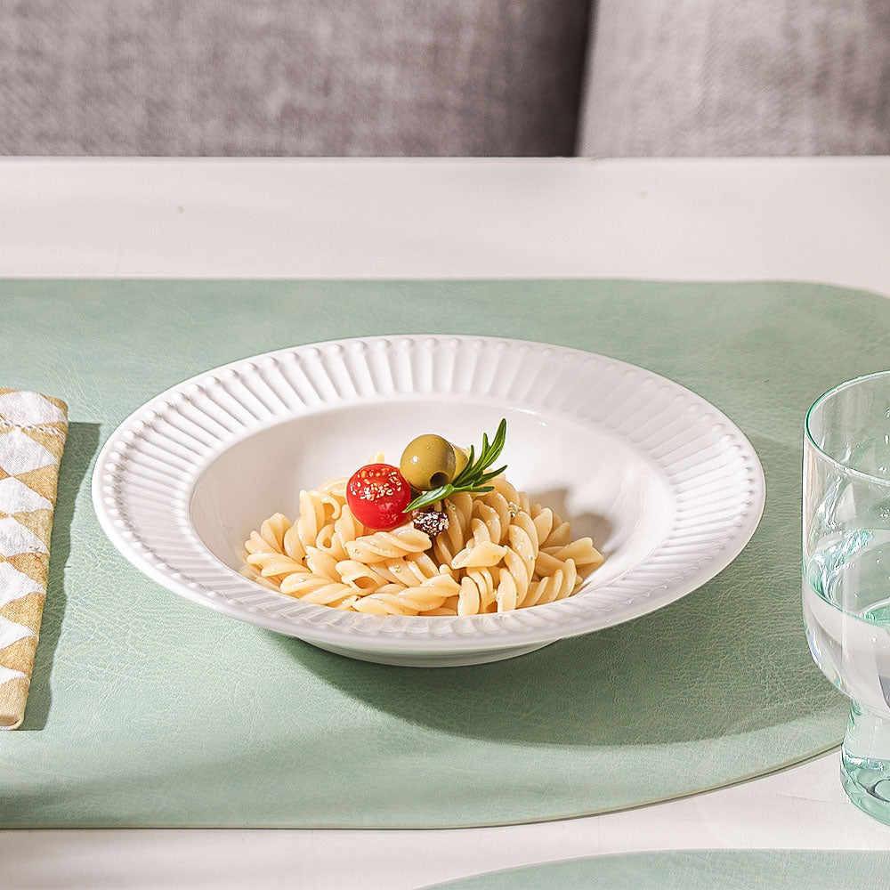 Aria Ceramic Pasta Plate - White