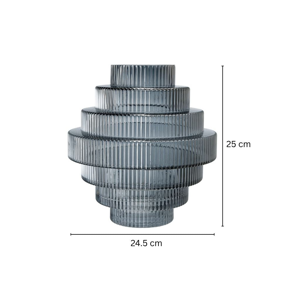 Aria Glass Vase Medium - Smokey Grey