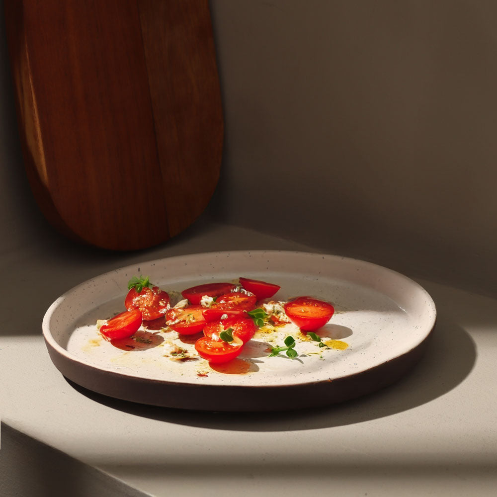 Ariel Gourmet Dinner Plate - Speckled White