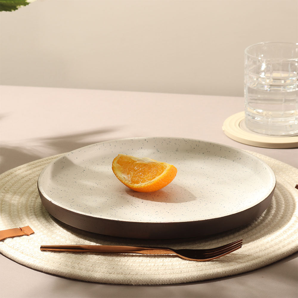 Ariel Gourmet Dinner Plate - Speckled White