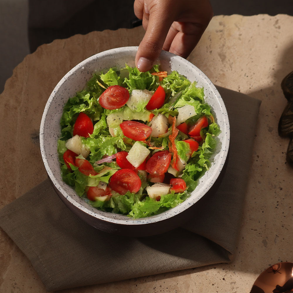 Ariel Gourmet Medium Bowl - Speckled White