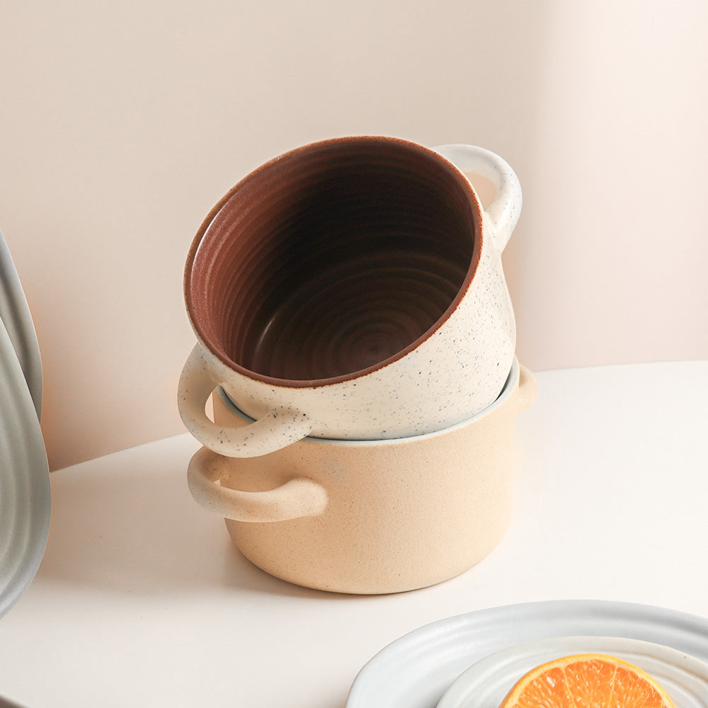 Ariel Soup Bowl - Speckled White
