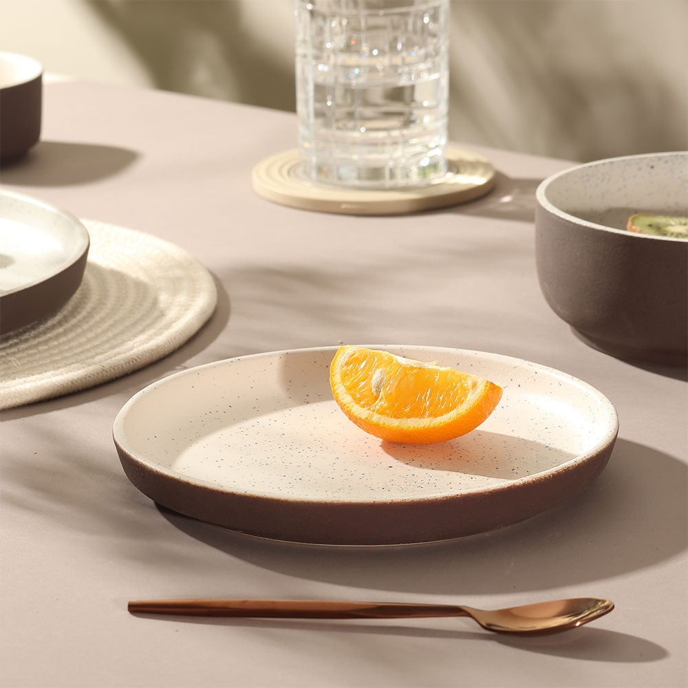 Ariel Gourmet Quarter Plate - Speckled White