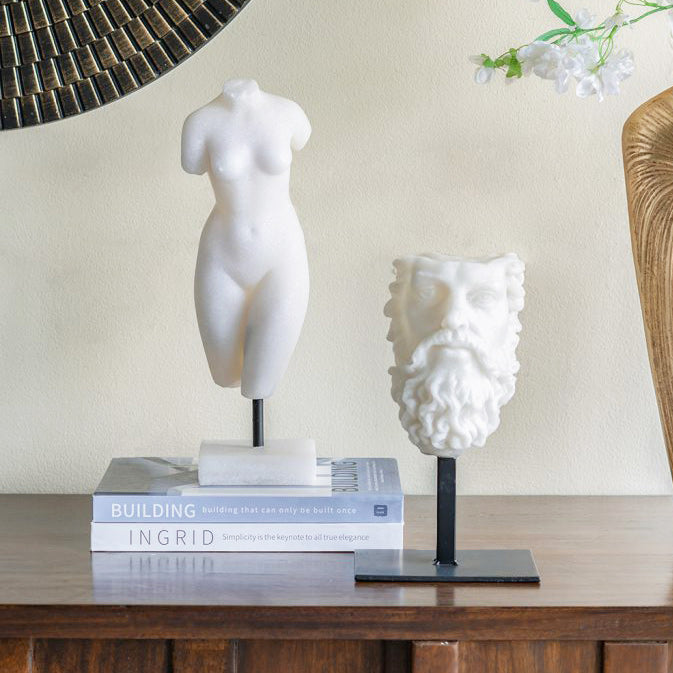 Aristotle Mounted Sculpture - Stone White