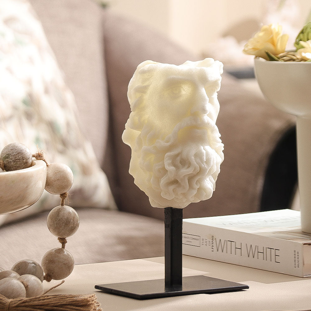Aristotle Mounted Sculpture - Stone White