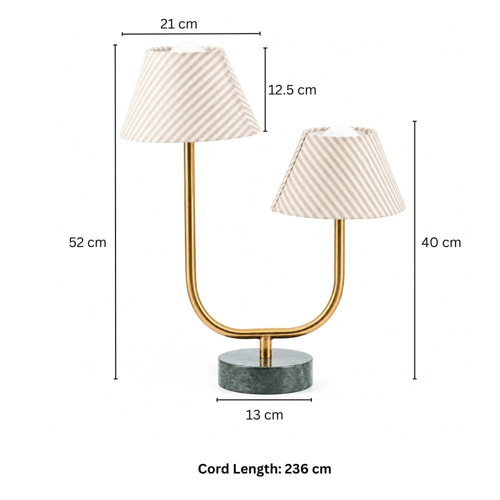 Arla Marble Duo Table Lamp Large - Monochrome