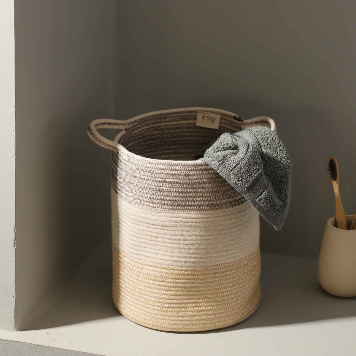 Aros Corded Storage Basket Tall - Multicolor