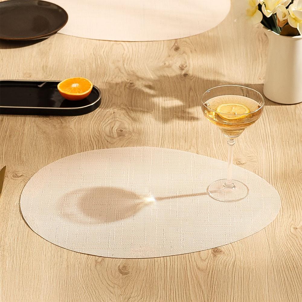 Arrondi Oval Placemats, Set of 2 - Shell