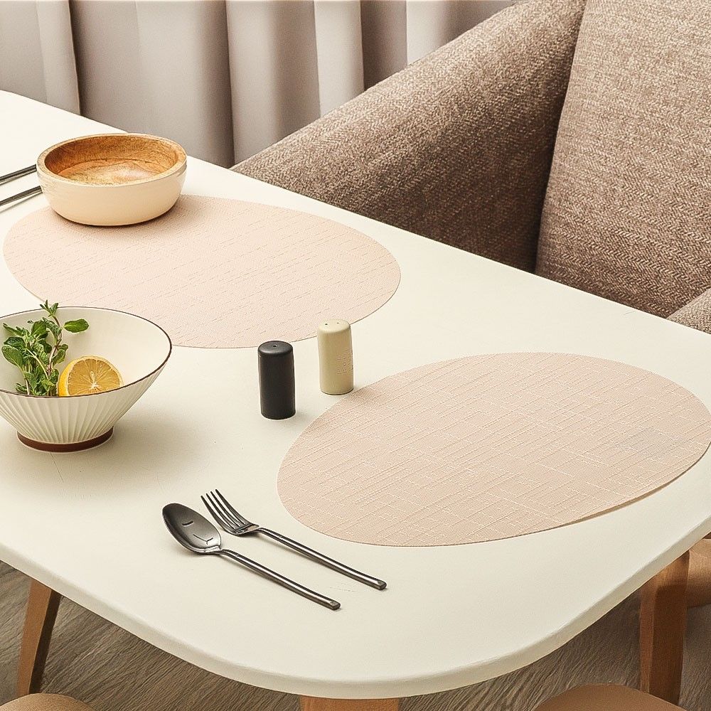 Arrondi Oval Placemats, Set of 2 - Shell