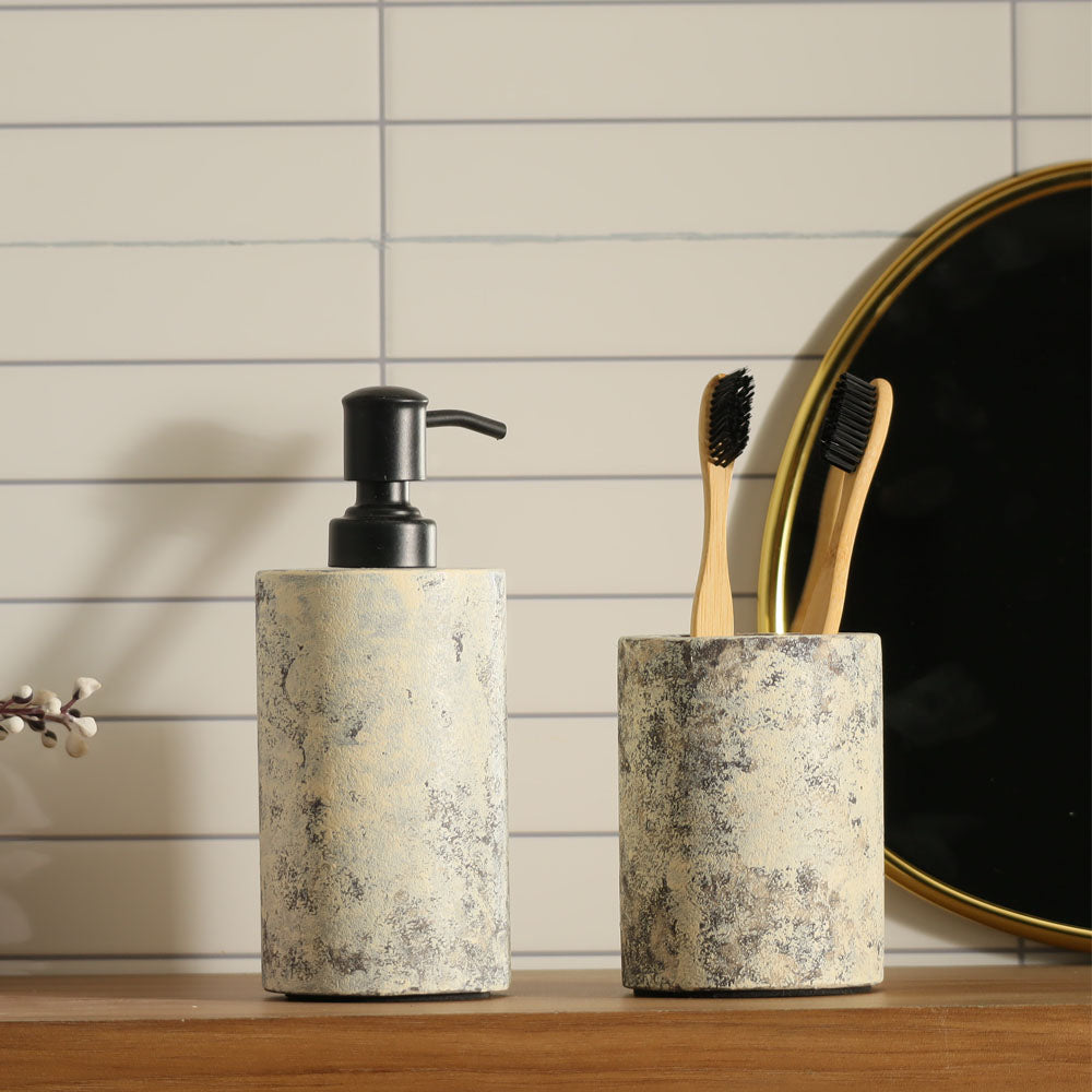 Textured 2-piece Bathroom Set - Grey Sand