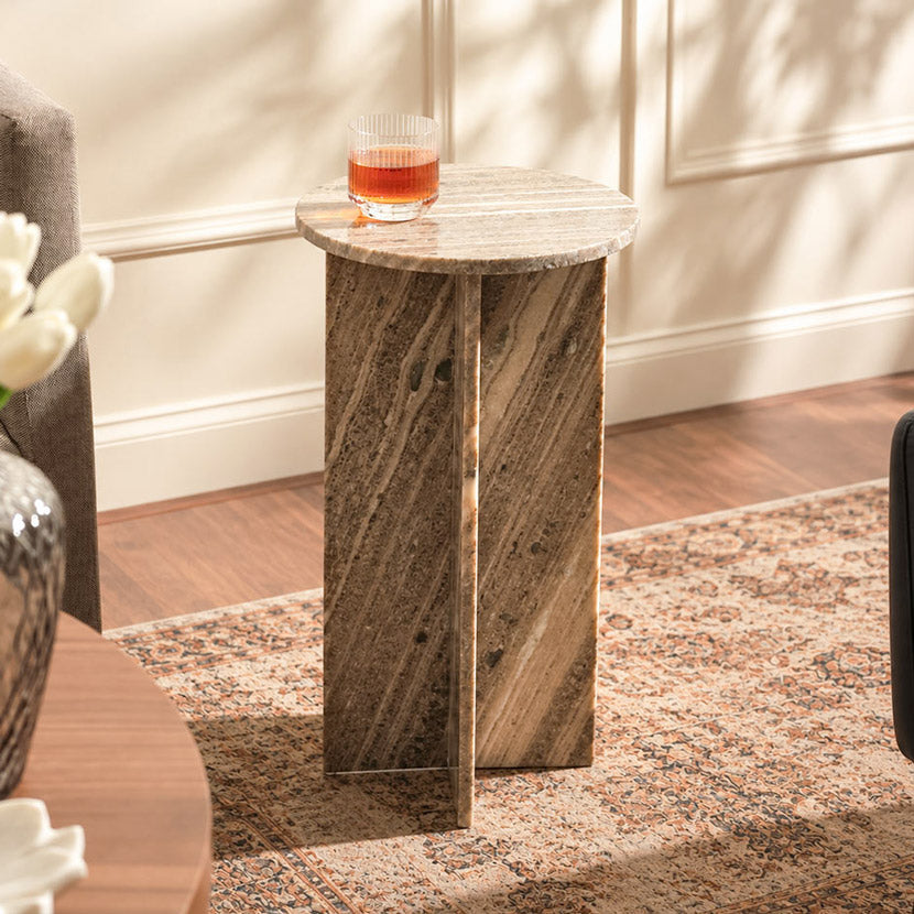 Arte Marble Interlock Drink Table - Desert