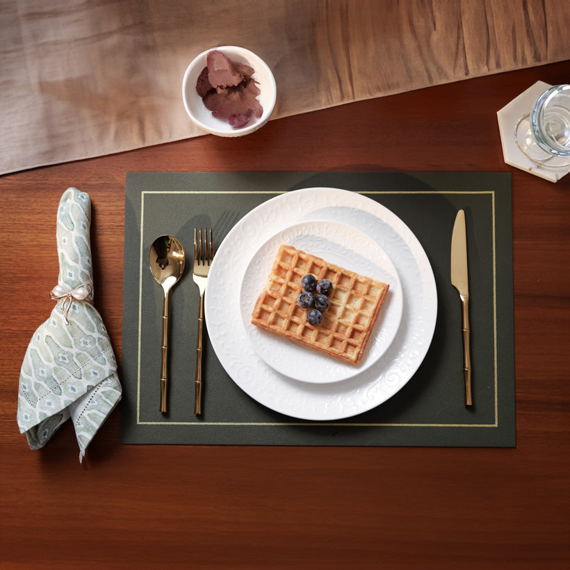 Artem Reversible Placemats, Set of 6 - Green & Grey