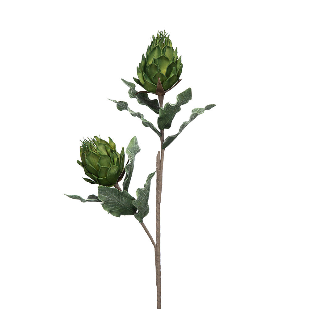 Artichoke Buds Faux Stem - Forest Green