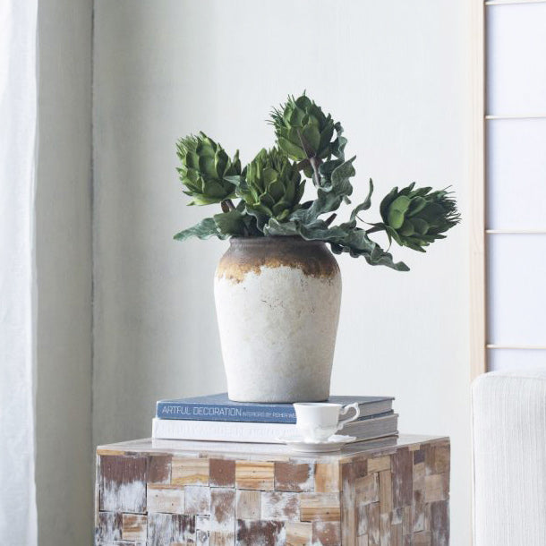 Artichoke Buds Faux Stem - Forest Green