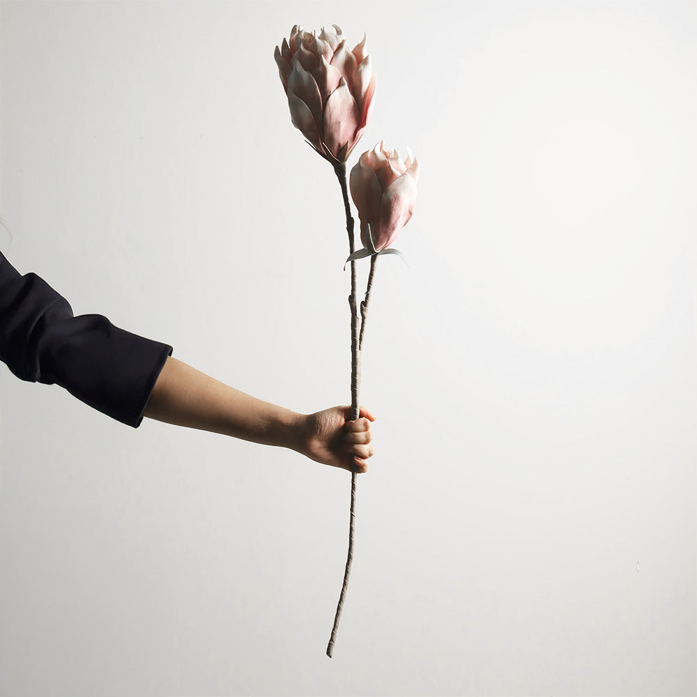 Artichoke Flowers Faux Stem - Pink