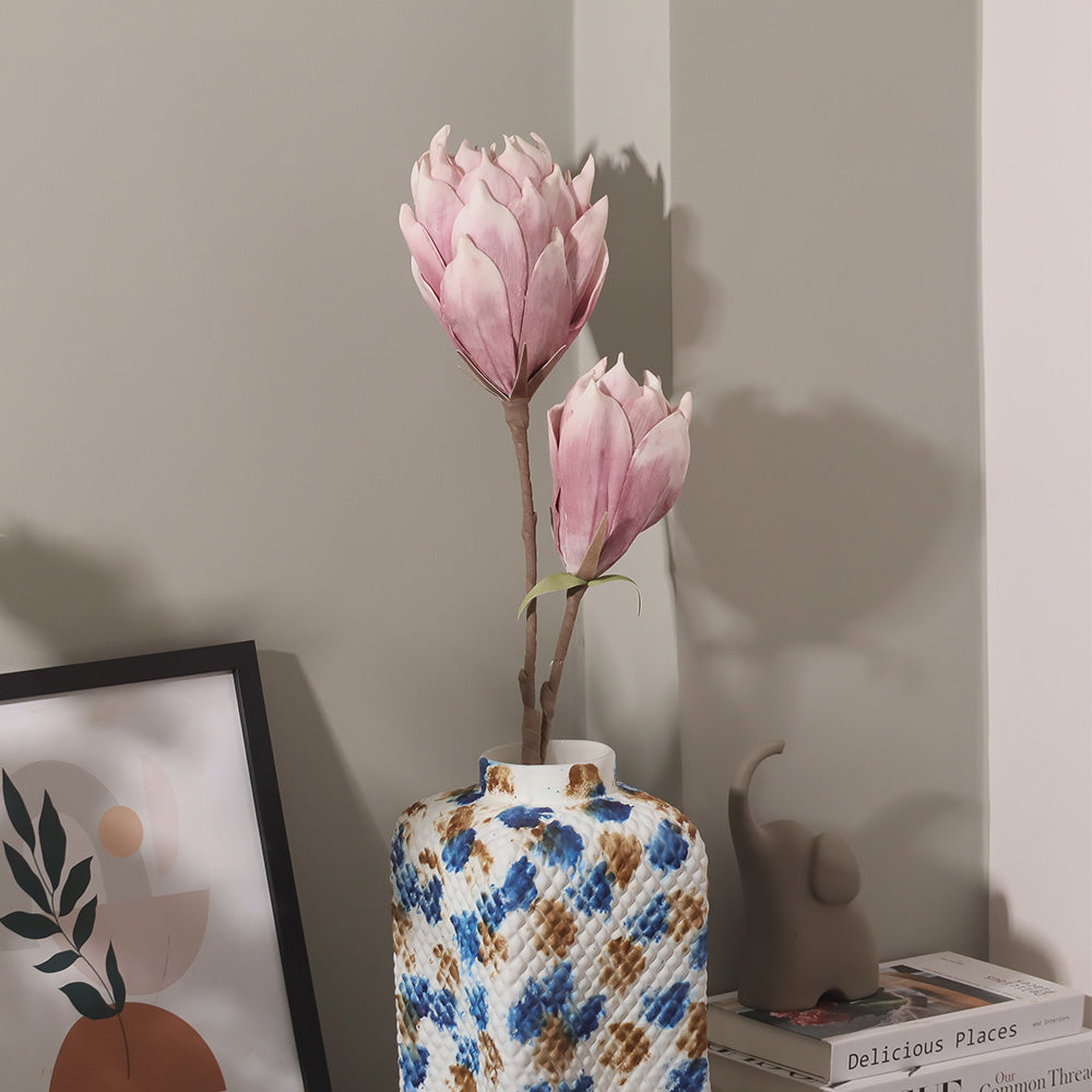 Artichoke Flowers Faux Stem - Pink