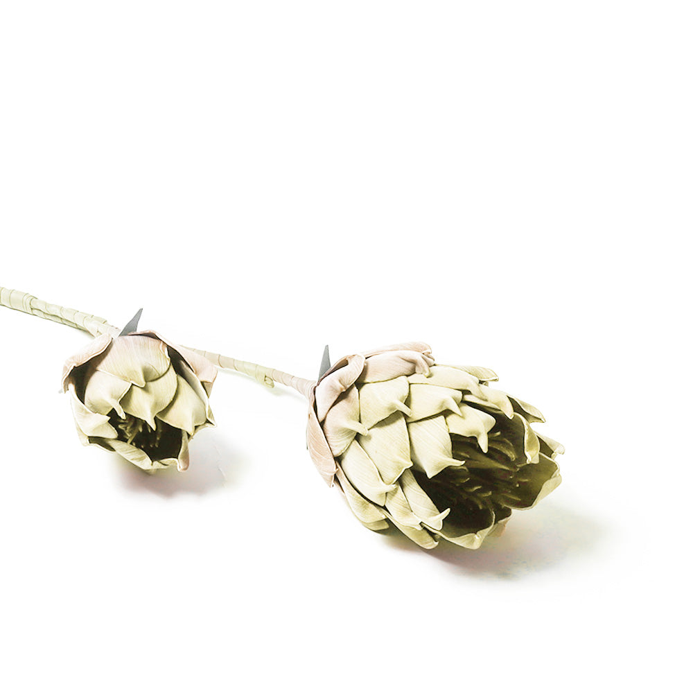 Artichoke Flowers Faux Stem - Yellow