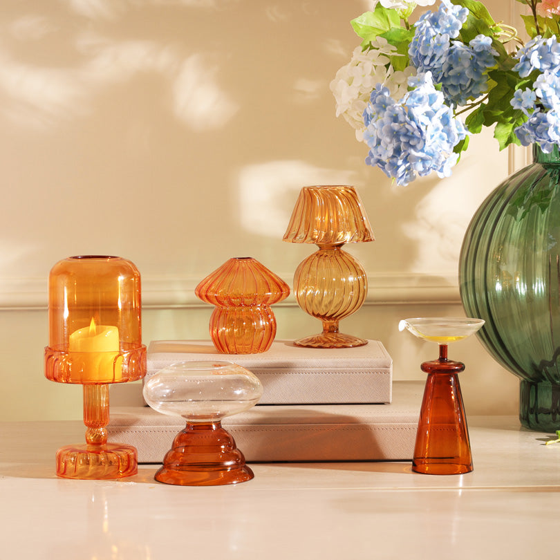 Arza Glass Diya - Dark Amber